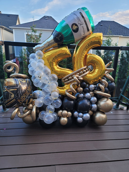Champagne Balloon Bouquet (Birthday)