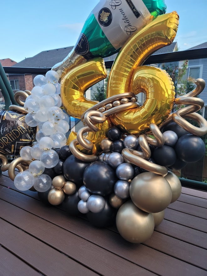 Champagne Balloon Bouquet (Birthday)