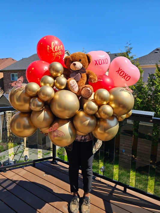 Custom Bear Balloon Bouquet