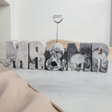 Marble "Mr & Mr" with photo stand and ring dish (made to order)