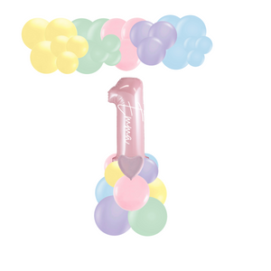 Balloon number stack & 6ft garland