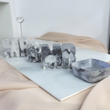 Marble "Mr & Mr" with photo stand and ring dish (made to order)