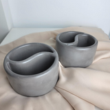 6 sealed Concrete Vessels | light grey | YinYang 7oz